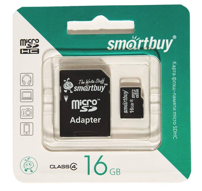 Карта памяти MicroSDHC 16 Gb Smartbuy 