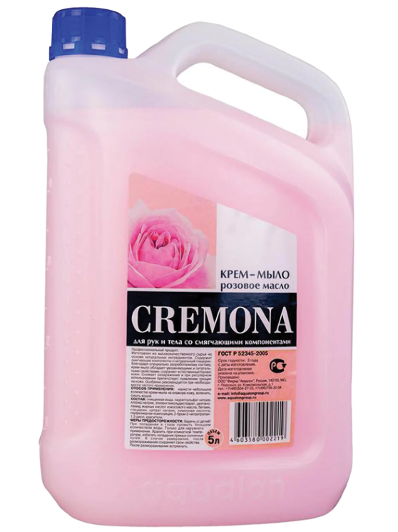 Мыло-крем жидкое 5 л КРЕМОНА «Розовое масло»
